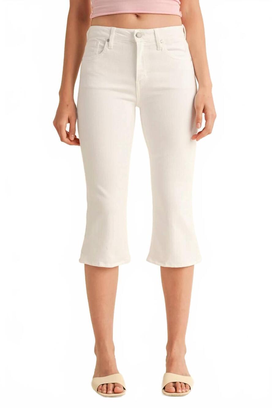 NEW JUST BLACK DENIM mid rise capri pants in white
